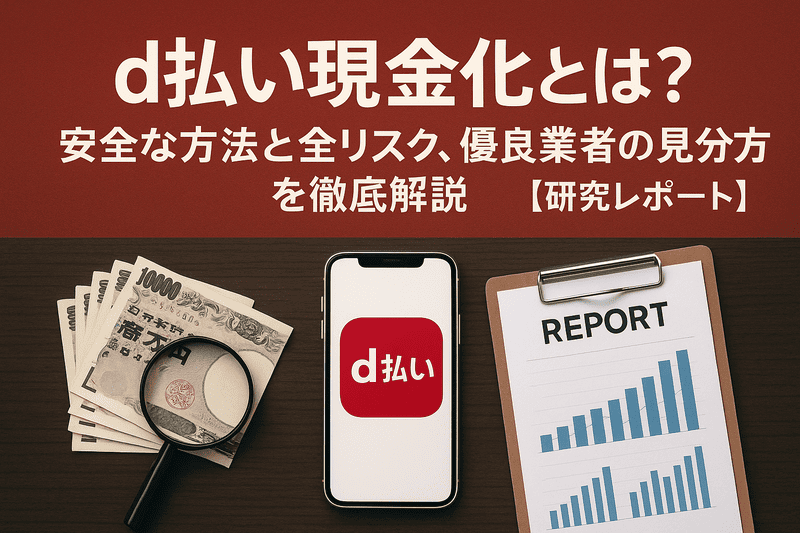 d払い現金化とは？安全な方法と全リスク、優良業者の見分け方を徹底解説【研究レポート】